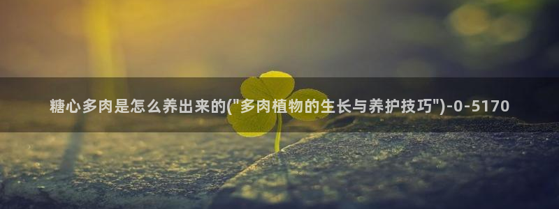 糖心,vlog：糖心多肉是怎么养出来的(\